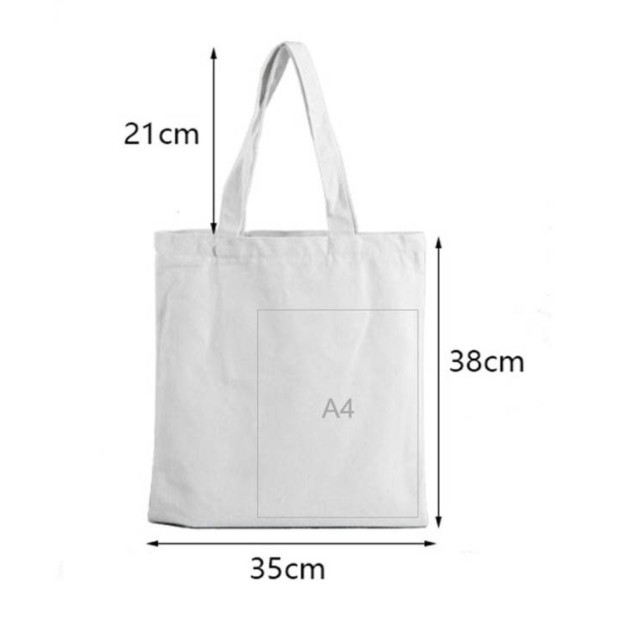 Túi Tote, Túi Vải Canvas In Tên Theo Yêu Cầu, Có Khoá Và Ngăn Phụ, Phong Cách Uizzang Vintage Hàn Quốc, KT 33x38