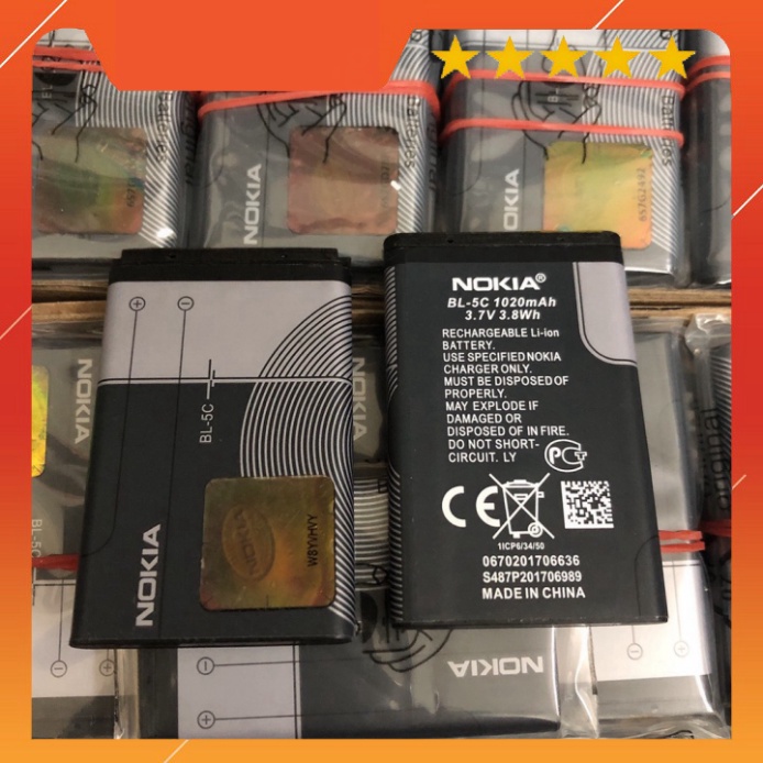 Pin  BL 5c  1020 Mah,  hàng 2 ic chống phù, bảo hành 12 tháng