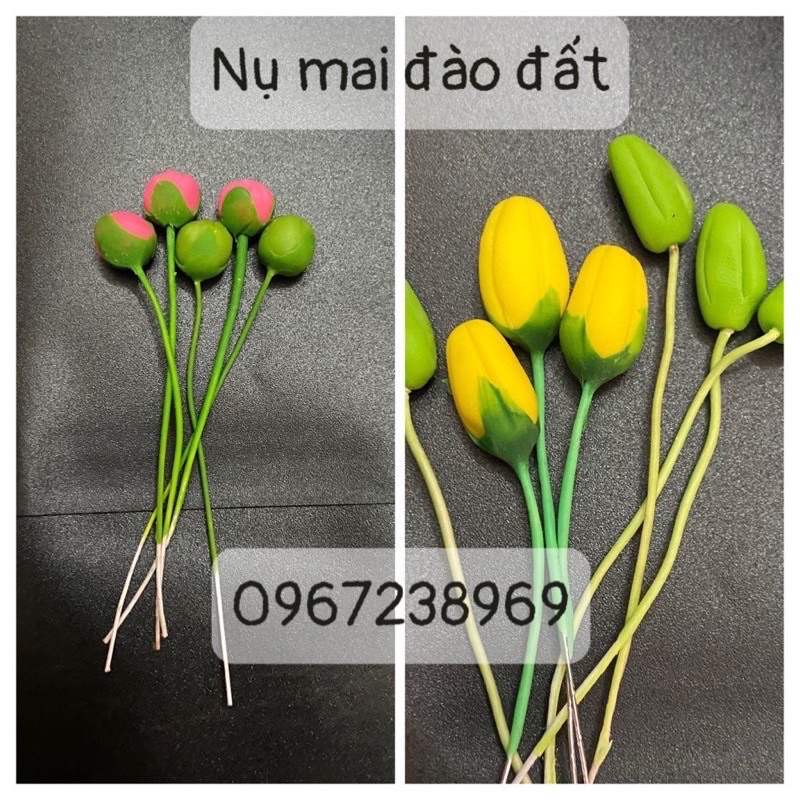 Set vật liệu 100 bông hoa mai đào to Handmade