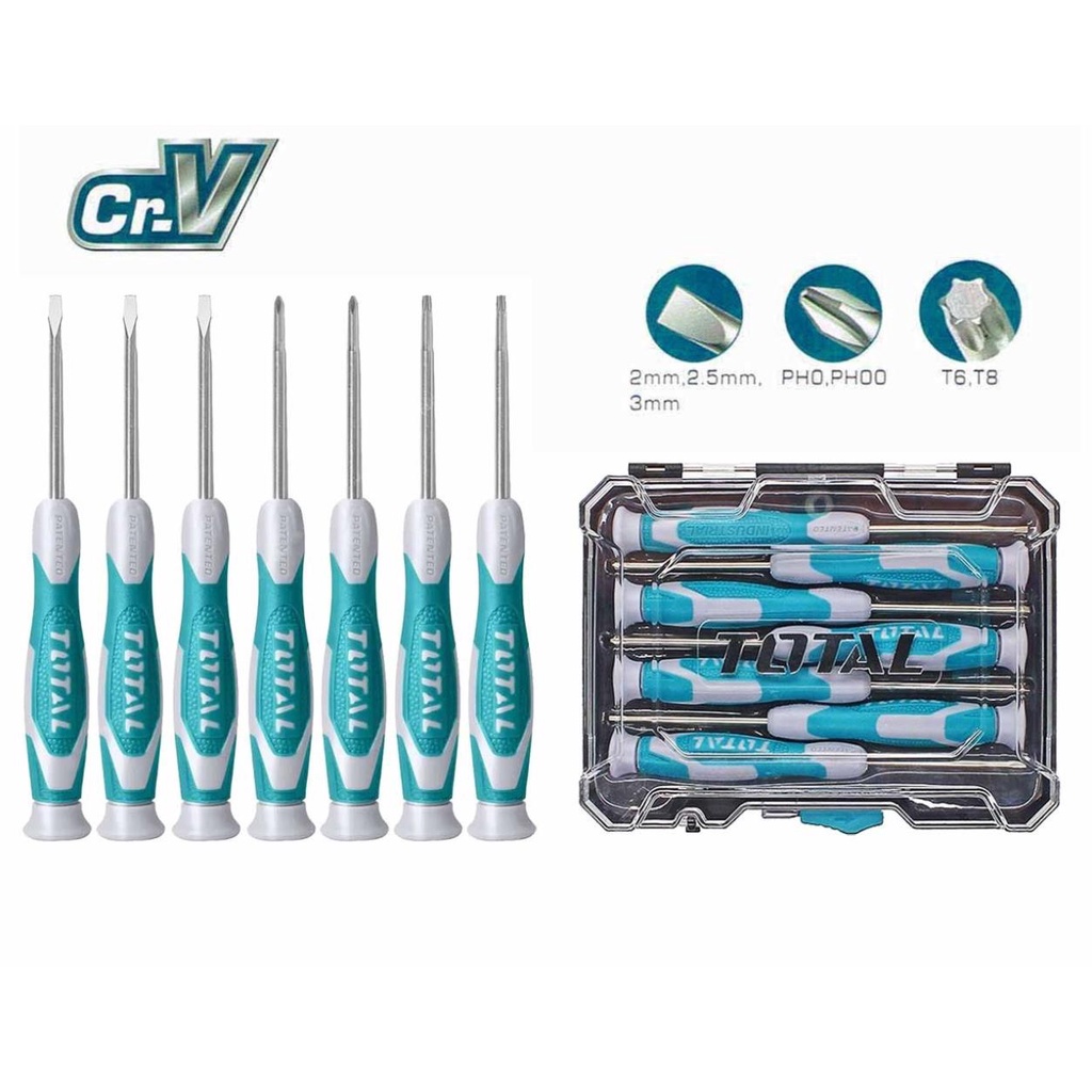 Bộ 7 tua vít sửa chữa đồng hồ Total THT250726