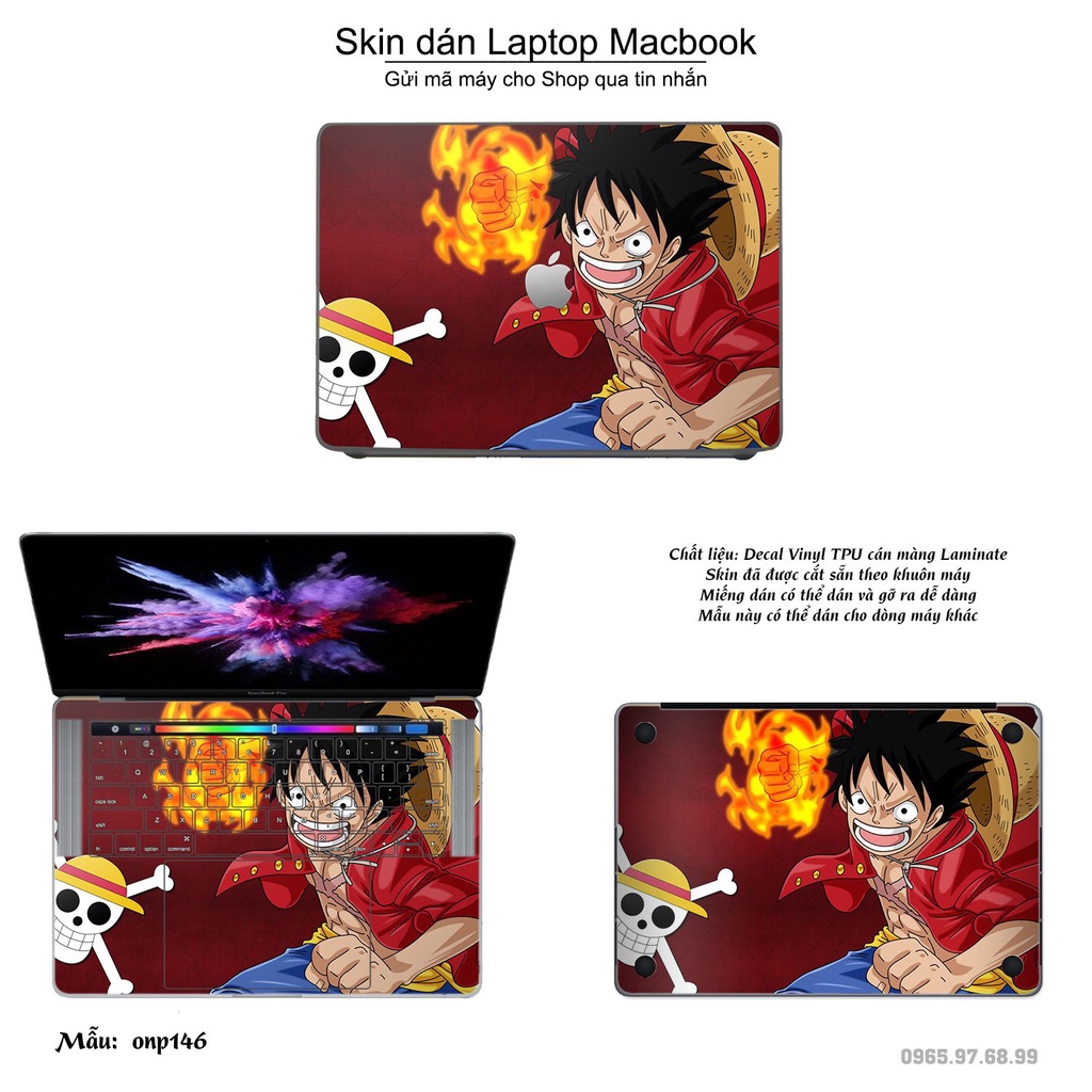 Skin dán Macbook mẫu One Piece (đã cắt sẵn, inbox mã máy cho shop)