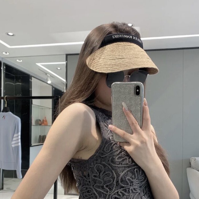 Mũ Cói Chống Nắng Vành Rộng Hở Chóp Thời Trang Đi Biển Mùa Hè Phong Cách Nhật Bản Cho Nữ
