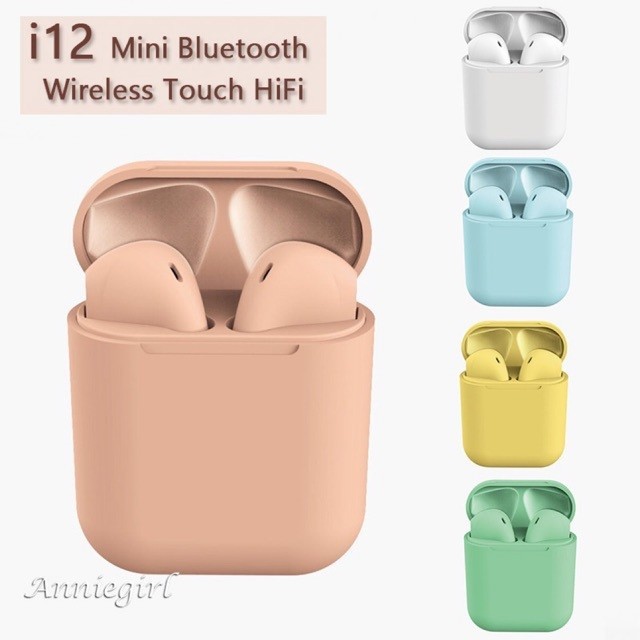 TAI NGHE BLUETOOTH Cảm Ứng Vân Tay KIỂU DÁNG AIDPOD, MÀU SẮC, DỄ THƯƠNG,CUTE, NGHE NHẠC, NGHE ĐT,AUTO CONNECT IPHONE,IPA