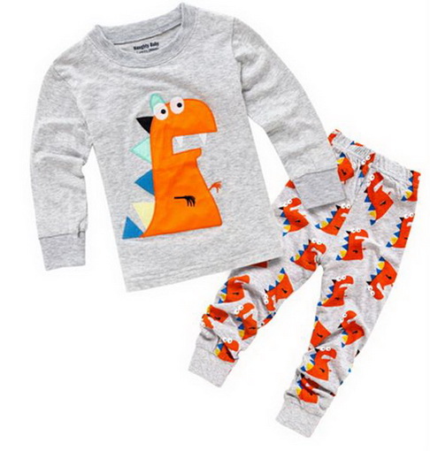Bộ đồ ngủ tay dài in họa tiết hoạt hình dễ thương cho bé trai 1-7 tuổi