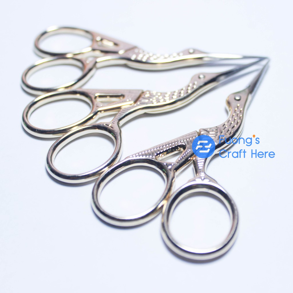 Kéo Hồng Hạc Cắt Chỉ, Cắt Form Móng Kích Thước 10cm Màu Đồng Sang Chảnh Nhiều Màu Sắc