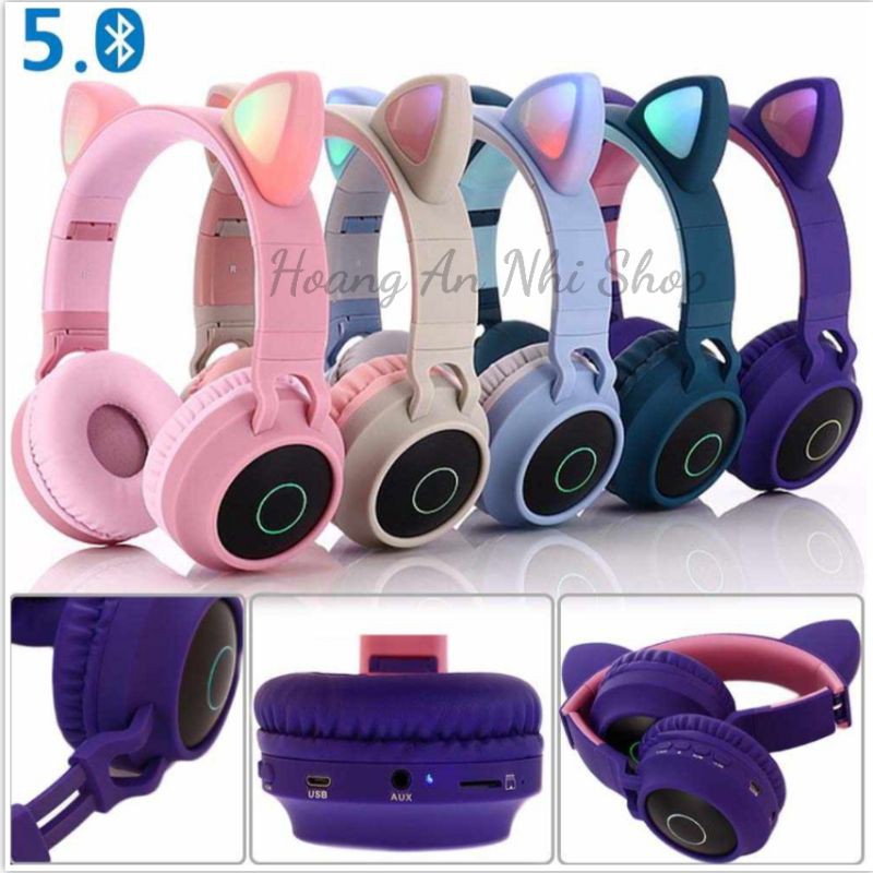 Tai nghe bluetooth Cat Ear BT028C - Tai nghe tai mèo chống ồn tuyệt đối thiết kế trẻ trung