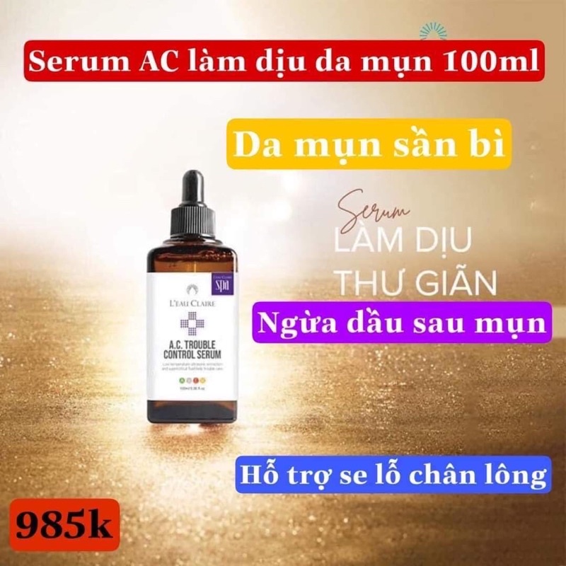 Serum A.C Làm Dịu Thư Giãn Da Mụn Sần Bì 100ml 💯CHÍNH HÃNG HÀN QUỐC💯 Làm Dịu Da Mụn Da Sần Bì Cải Thiện Và Nâng Tone Da