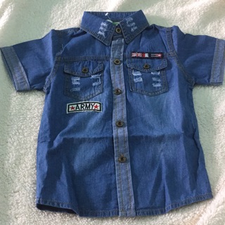 Thanh lý Áo sơ mi jean bé trai size 6-14kg