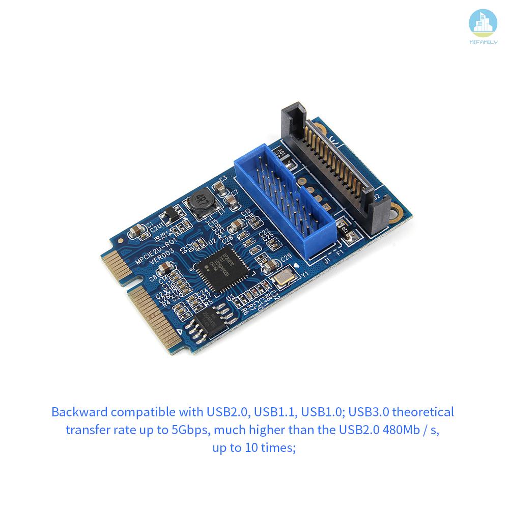 Mi Card Chuyển Đổi Mini Pci-E Sang Usb3.0 20pin / 19pin Thẻ