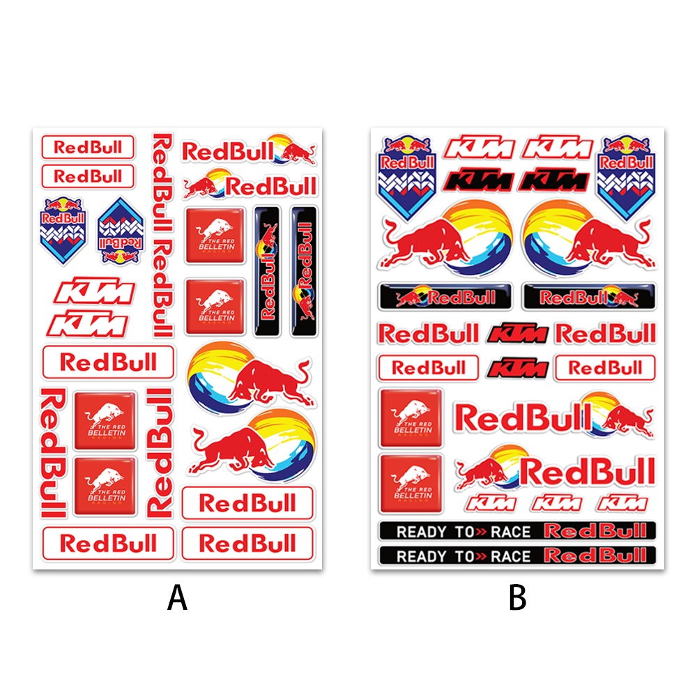 1 CÁI RedBull&amp;KTM A4 Kích Cỡ Nhãn Dán Moto GP Nhãn Dán Xe Máy Sửa đổi Mũ Sắt Của Lính Trang Trí