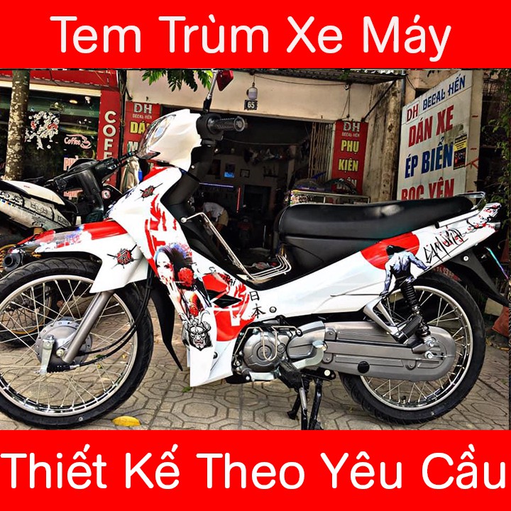 Tem Trùm Xe Blade Samurai Đỏ Trắng