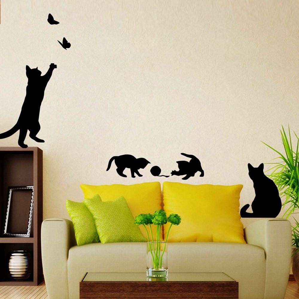 1 Bộ Đồ Chơi Trang Trí Nhà Bếp Hình Mèo Và Bướm Hoạt Hình Tháo Rời Được