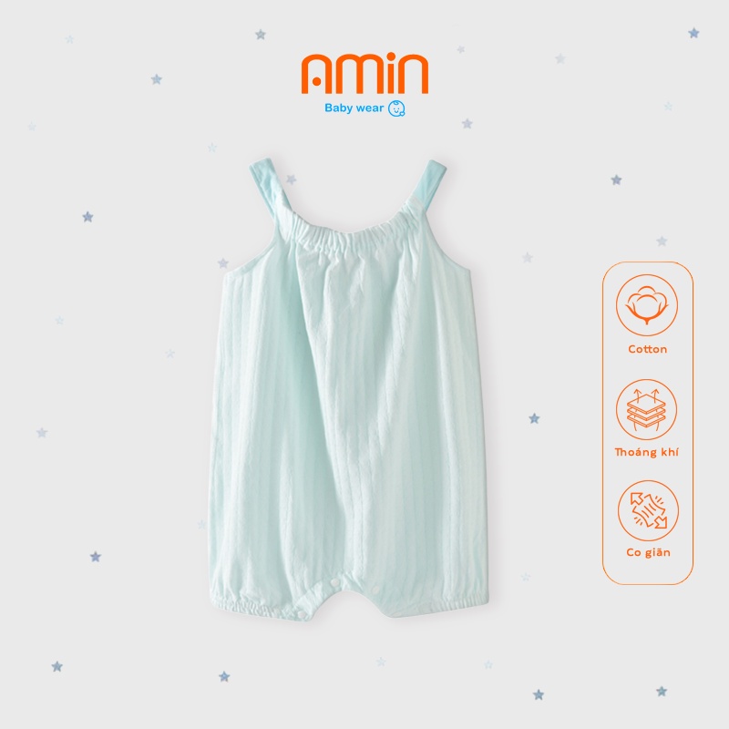 Romper hai dây bé gái sơ sinh, body đùi chất cotton họa tiết dễ thương