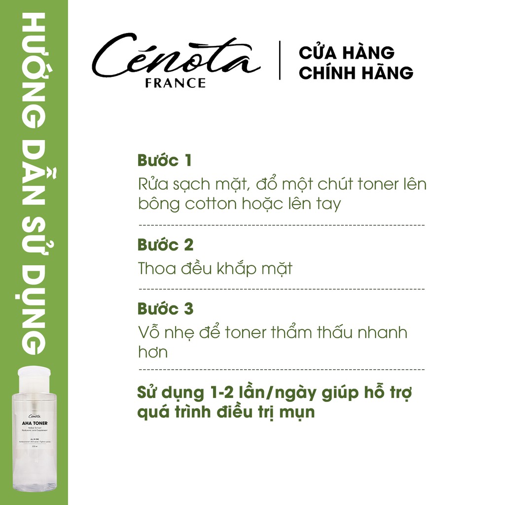 Nước hoa hồng dành cho da mụn Cénota Aha Toner 200ml, nước hoa hồng dưỡng ẩm, cân bằng độ ẩm da- Store Việt | BigBuy360 - bigbuy360.vn