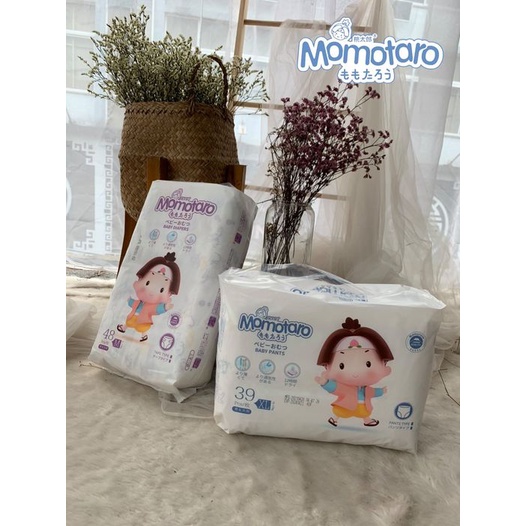 Bỉm Tã Dán/Quần MOMO Diamond Hoa Anh Đào S64,M62,L54,XL50,XXL48,XXXL46