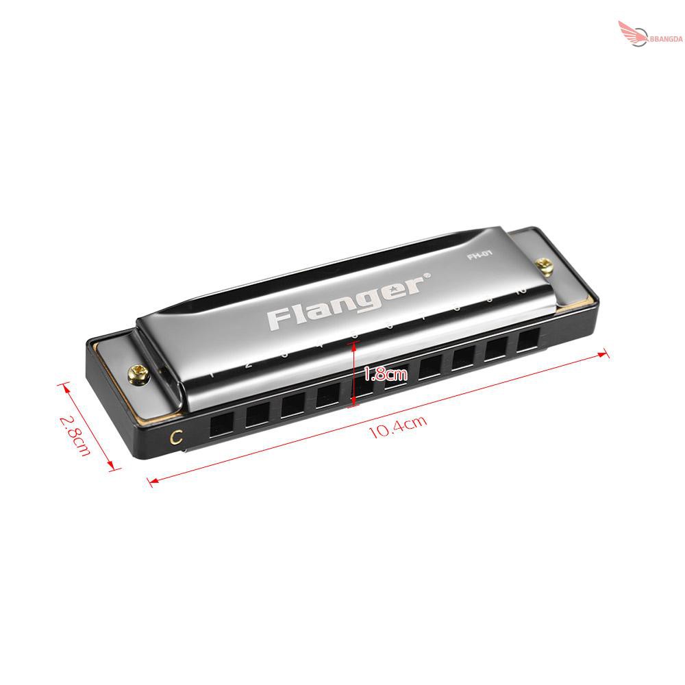 Kèn harmonica Flanger FH-01 10 lỗ 20 tông C kèm hộp đựng