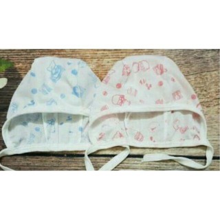 Mũ cotton sơ sinh buộc dây/loại mỏng