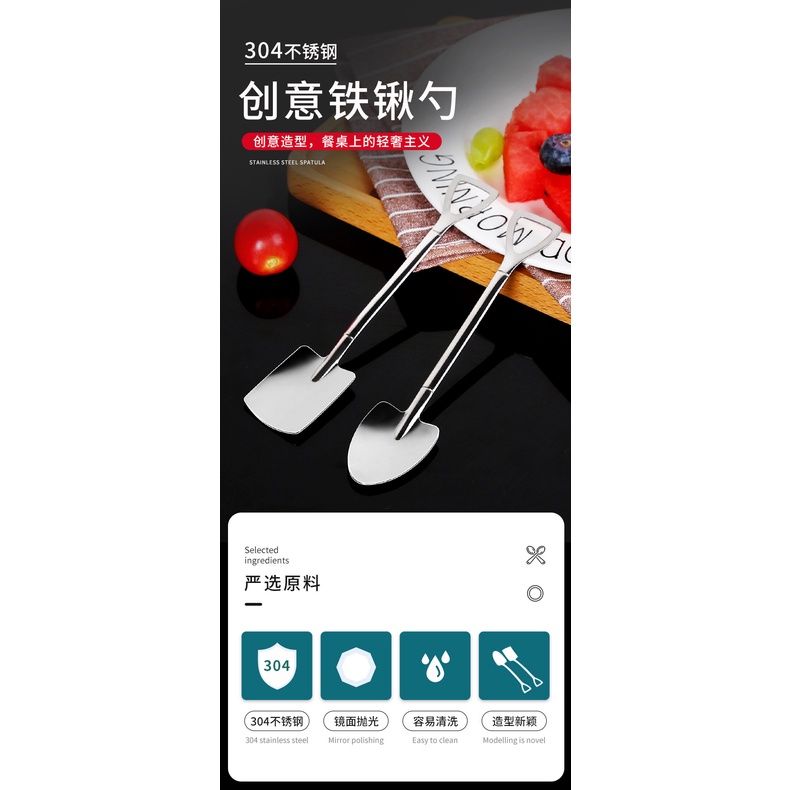 Muỗng ăn trái cây bằng thép không gỉ dễ sử dụng cao cấp tiện lợi