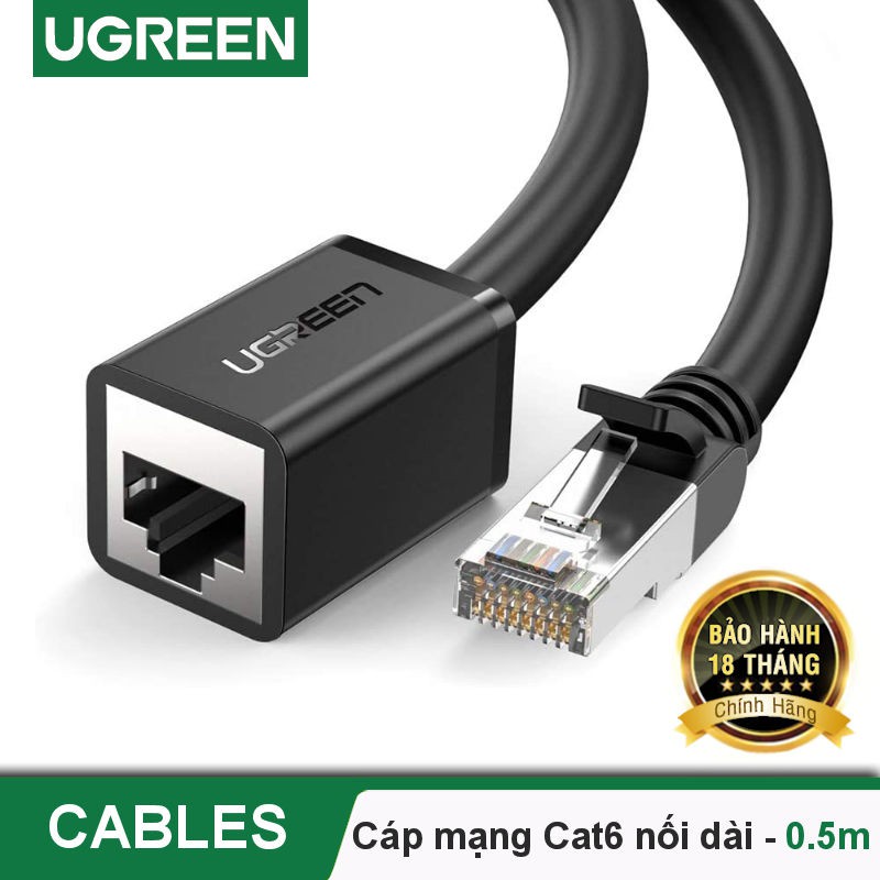 Cáp mạng nối dài Cat6 màu đen Cao Cấp UGREEN 11278 11280 11282 11283 NW112