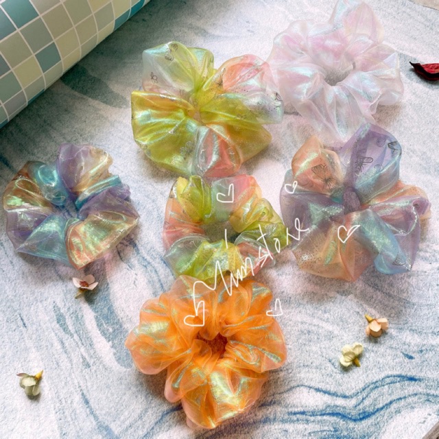 {Ảnh thật} SCRUNCHIES HOLOGRAM BIGSIZE, CỘT TÓC VẢI THỜI TRANG HOT GIÁ RẺ