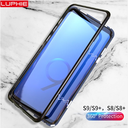 Luphie Ốp Lưng Kính Cường Lực Có Nam Châm Cho Samsung S8 S8 Plus S9 S9 Plus