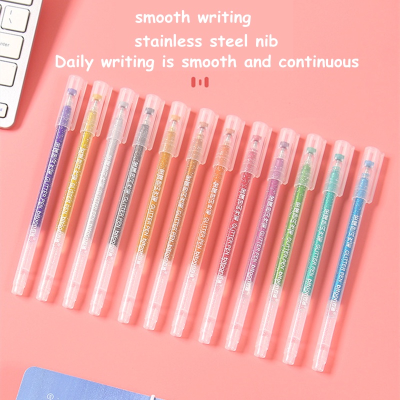 Bút Mực gel 12 Màu Sắc Lấp Lánh Dành Cho Học Sinh