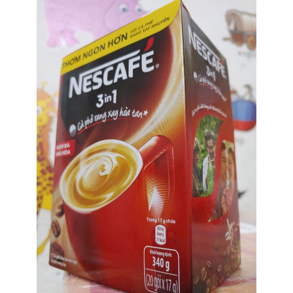 Cà phê rang xay hoà tan Nescafe 3in1 Đậm đà hài hòa hộp 20 gói | BigBuy360 - bigbuy360.vn