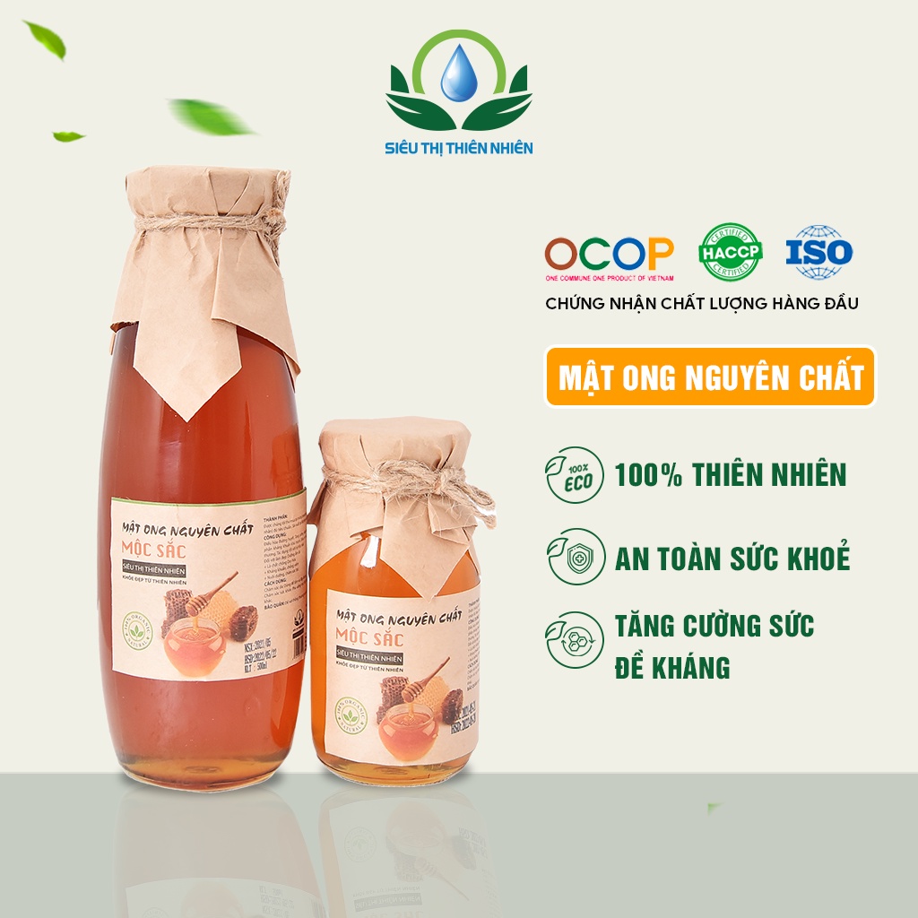 Mật Ong Nguyên Chất SIÊU THỊ THIÊN NHIÊN Hỗ Trợ Hệ Tiêu Hóa, Chăm Sóc Và Làm Đẹp Da 500ml