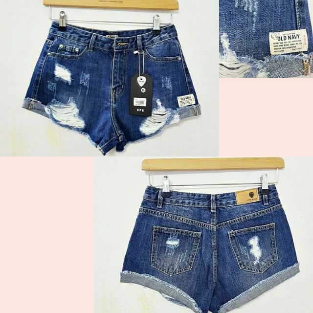 Quần short jeans rách logo Oldnavy