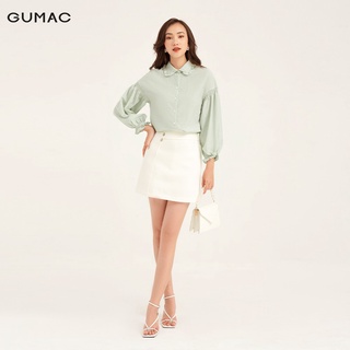 Áo sơ mi nữ nhún tay cổ bèo GUMAC thiết kế basicAB128