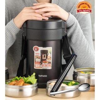 Hộp cơm giữ nhiệt siêu xịn TAFUCO NHẬT BẢN Chân không 3 Lớp 24h - 2 Lít T1122