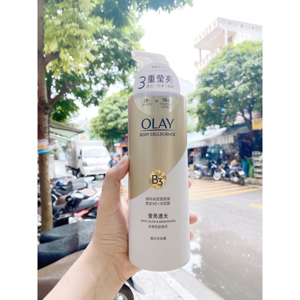 Sữa Tắm OLAY B3+ Siêu Dưỡng Trắng Da, Cấp Ẩm Và Đàn Hồi Cho Da - Chai 500ml | BigBuy360 - bigbuy360.vn