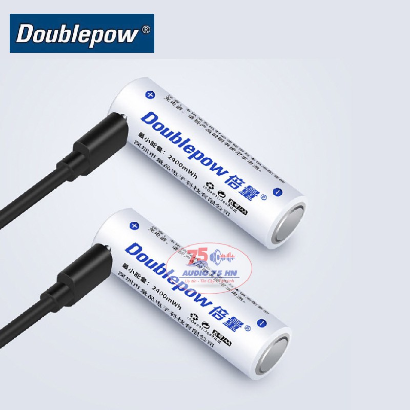 {Chính hãng} Pin tiểu sạc AA 1.5v Doublepow 2400mAh có cổng sạc Micro USB - Tặng kèm dây sạc