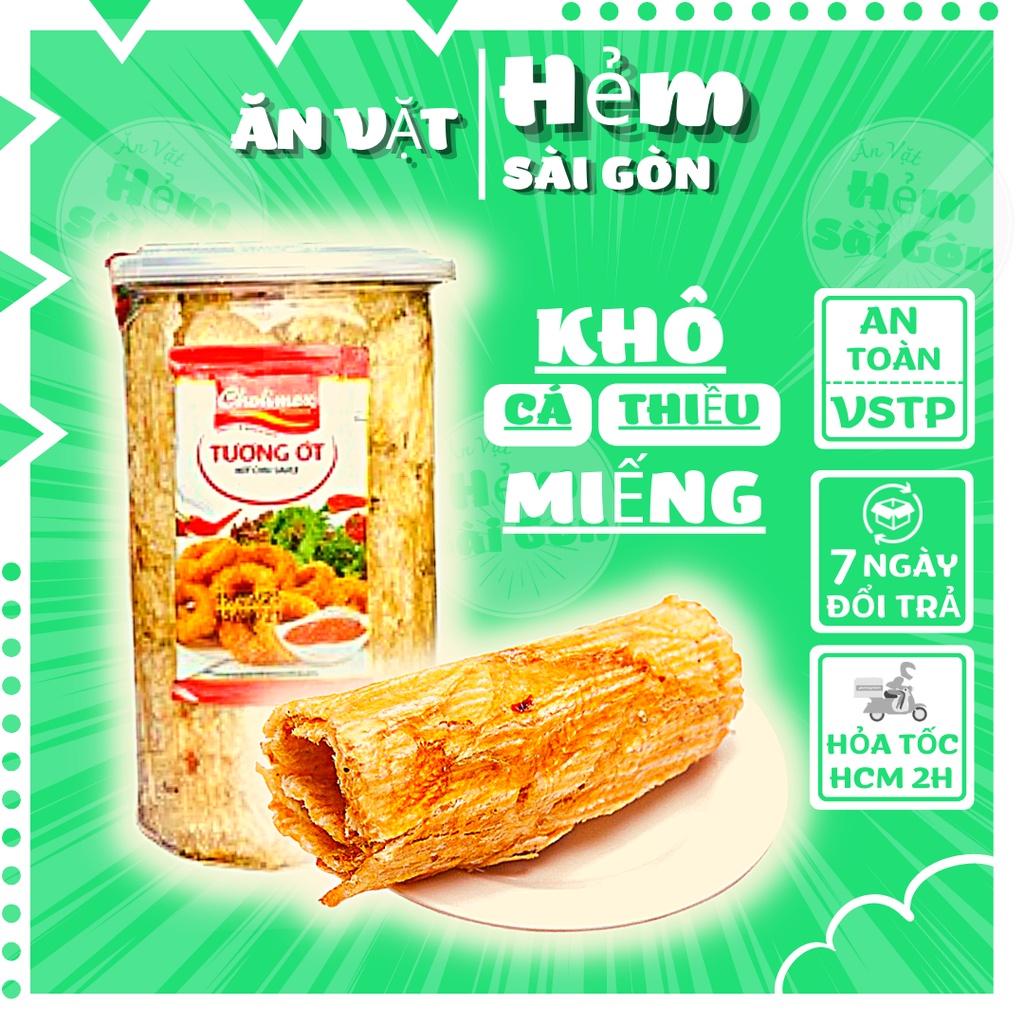 Khô cá thiều miếng tẩm vị cay nhẹ thơm nồng tiêu sọ , cá thiều cán nguyên miếng loại hủ pet 250g | Ăn Vặt Hẻm Sài Gòn