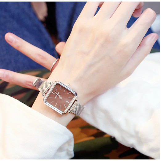 ĐỒNG HỒ NỮ DÂY KIM LOẠI CANDY CAT 350 VUÔNG THỜI TRANG SIÊU ĐẸP | BigBuy360 - bigbuy360.vn