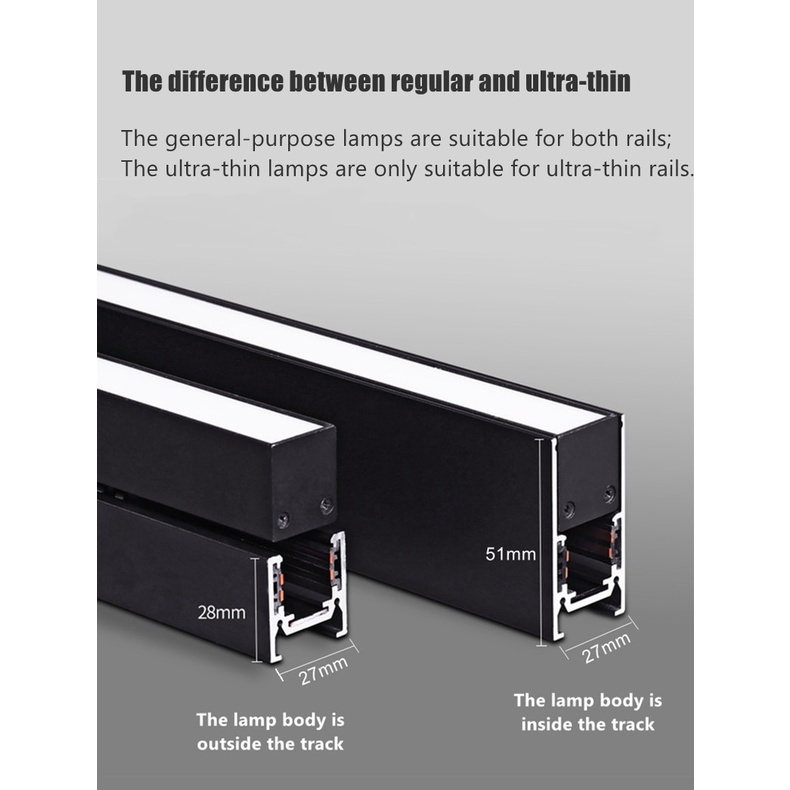 Thanh Ray Nam Châm gắn nổi hoặc thả treo - Magnetic Track - Chuyên dùng cho đèn Led nam châm