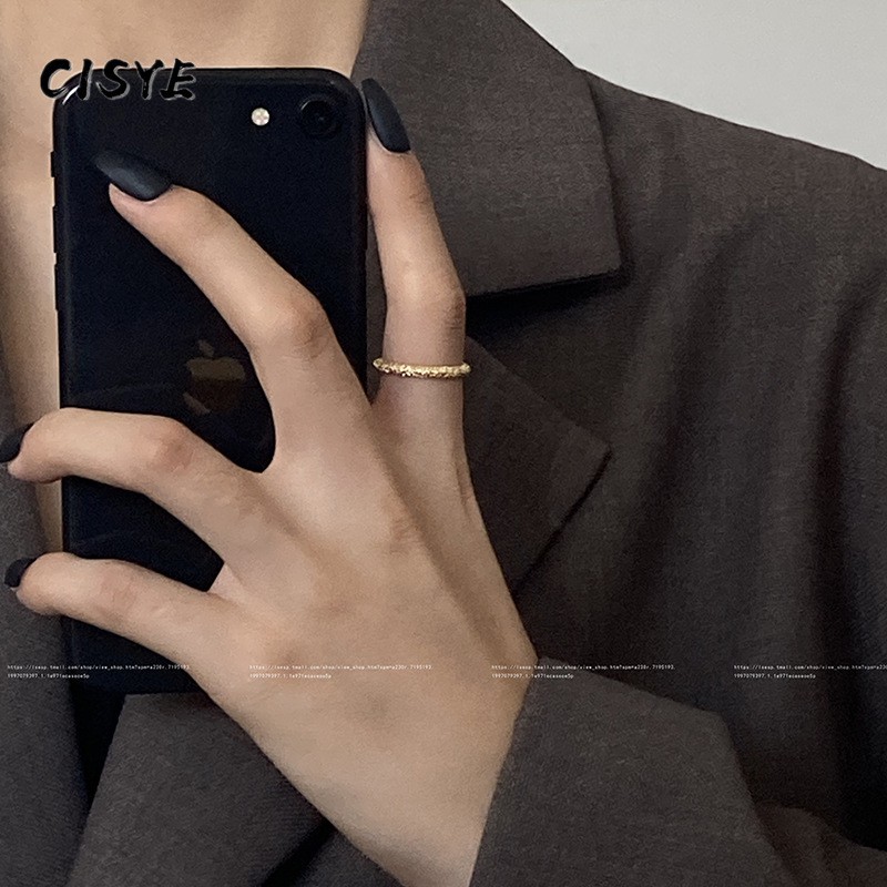 Nhẫn đeo tay mặt nhám thiết kế đơn giản phong cách Hàn Quốc thời trang cho nữ