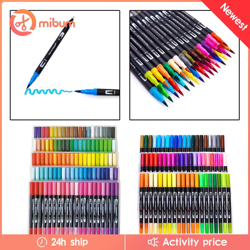 Set 60 / 100 Bút Màu Nước Hai Đầu Dùng Vẽ Tranh / Bảng Chữ / Trường Học / Văn Phòng