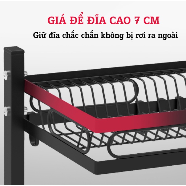 Kệ Chén Đa Năng - Giá Để Bát Đũa Tiện Lợi size lớn nhất 85-95cm-KCDN01