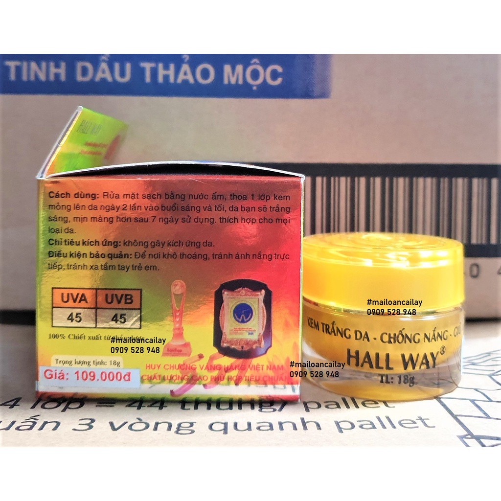 Kem Hall Way trắng da mặt chống nắng giữ ẩm da 18g