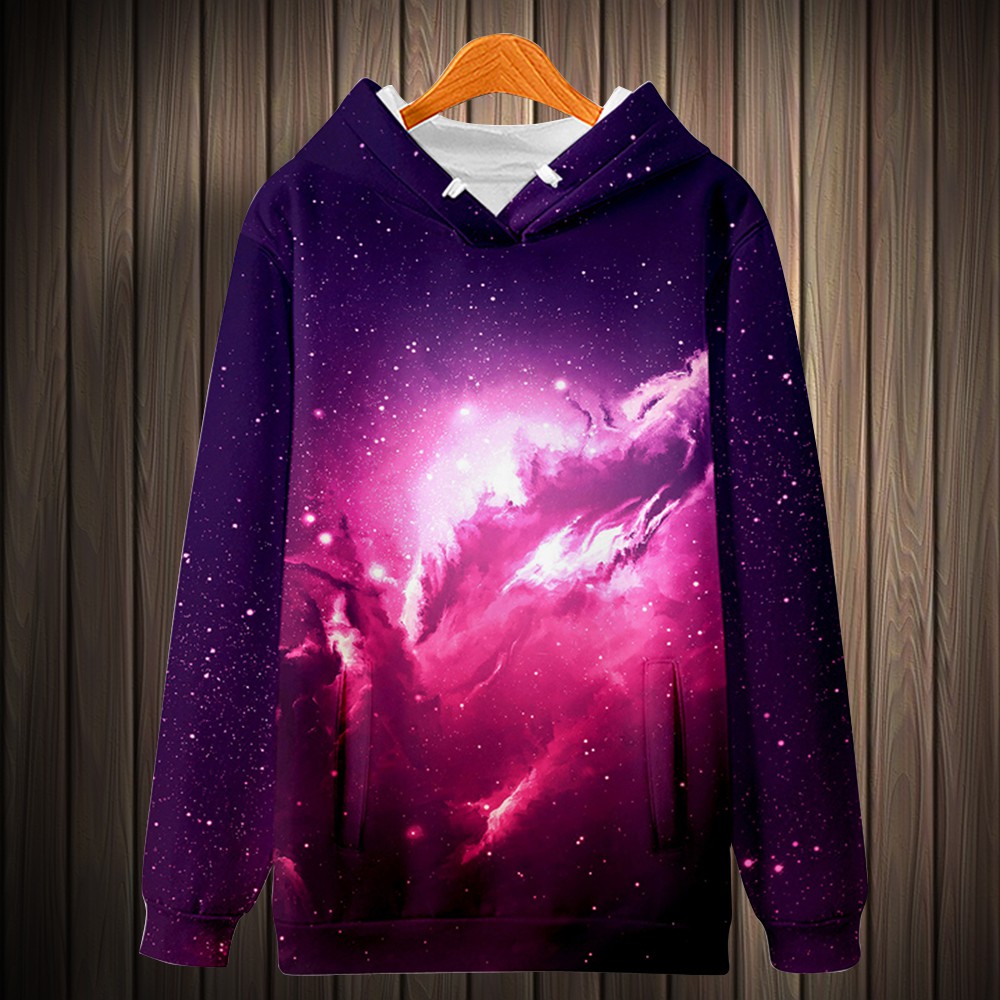Áo Hoodies Nỉ Nam Nữ Phối Hoạ Tiết Không Gian Vũ Trụ New Trend 2023 ZENKODLMEN AO TOP NAM 90000144C