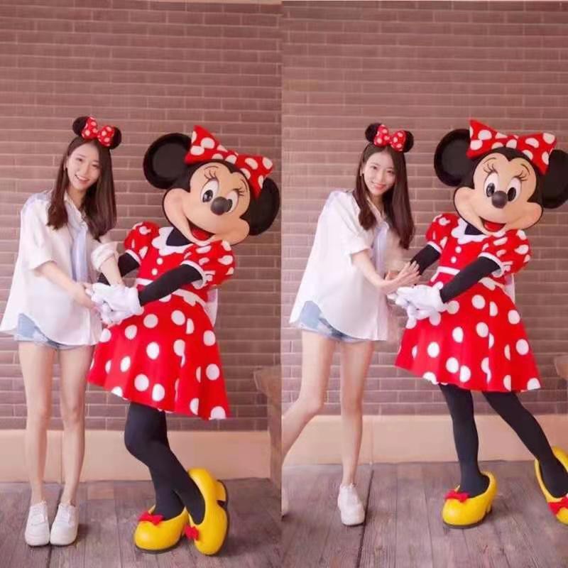 Băng Đô Cài Tóc Hình Tai Chuột Mickey/ Minnie Có Đèn LED Phong Cách Công Chúa Cho Trẻ Em
