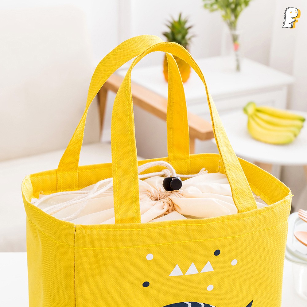 Túi giữ nhiệt đựng hộp cơm dây rút hình cá