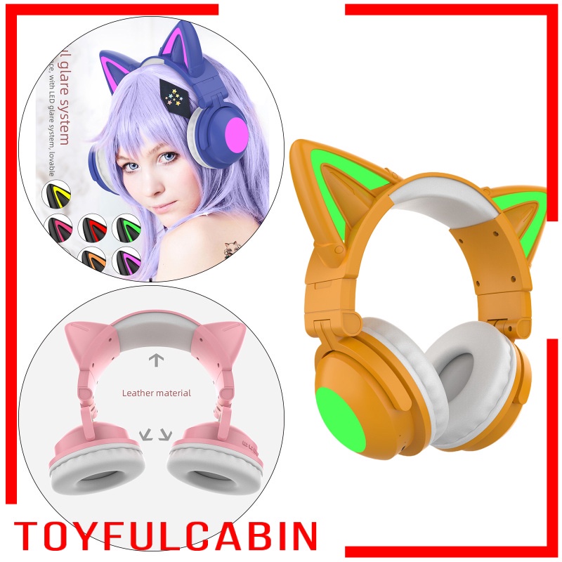 ✨Hàng sẵn sàng✨Tai nghe chơi game không dây bluetooth 5.0 kết cấu tai mèo 3c dễ thương
