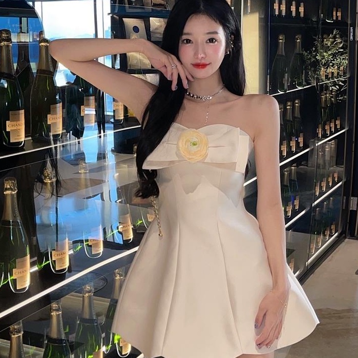 Đầm Ống Ngắn Dáng Chữ a Họa Tiết Hoa Ba Chiều Thời Trang Mùa Hè Hàng Mới Dành Cho Bạn Nữ 2022