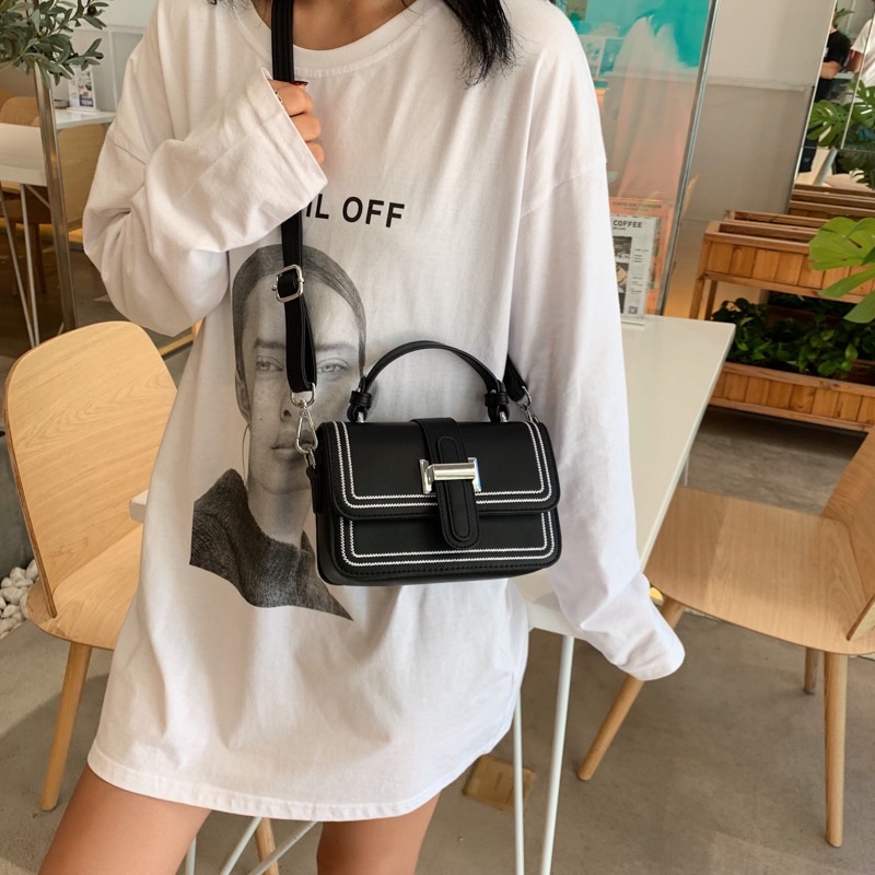 Túi đeo chéo đeo vai nữ khóa hình chữ H hàng cao cấp chất dày dặn form cứng cáp Hannah Bag [ẢNH THẬT]