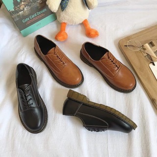 Giày oxford da viền chỉ nổi