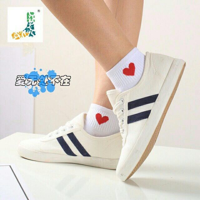 SET 5 ĐÔI TẤT NỮ CỔ NGẮN HÌNH TIM PHONG CÁCH HÀN