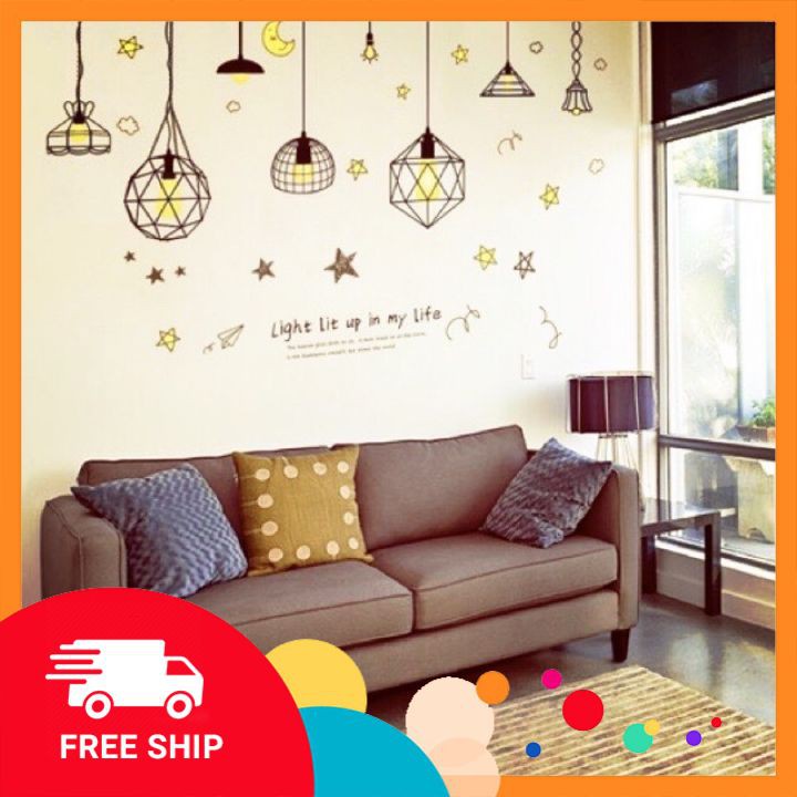 Decal dán tường ⚡️𝐅𝐑𝐄𝐄 𝐒𝐇𝐈𝐏⚡️ Decal trang trí dây đèn - PVC chống thấm nước, keo siêu dính - decor chụp ảnh | BigBuy360 - bigbuy360.vn