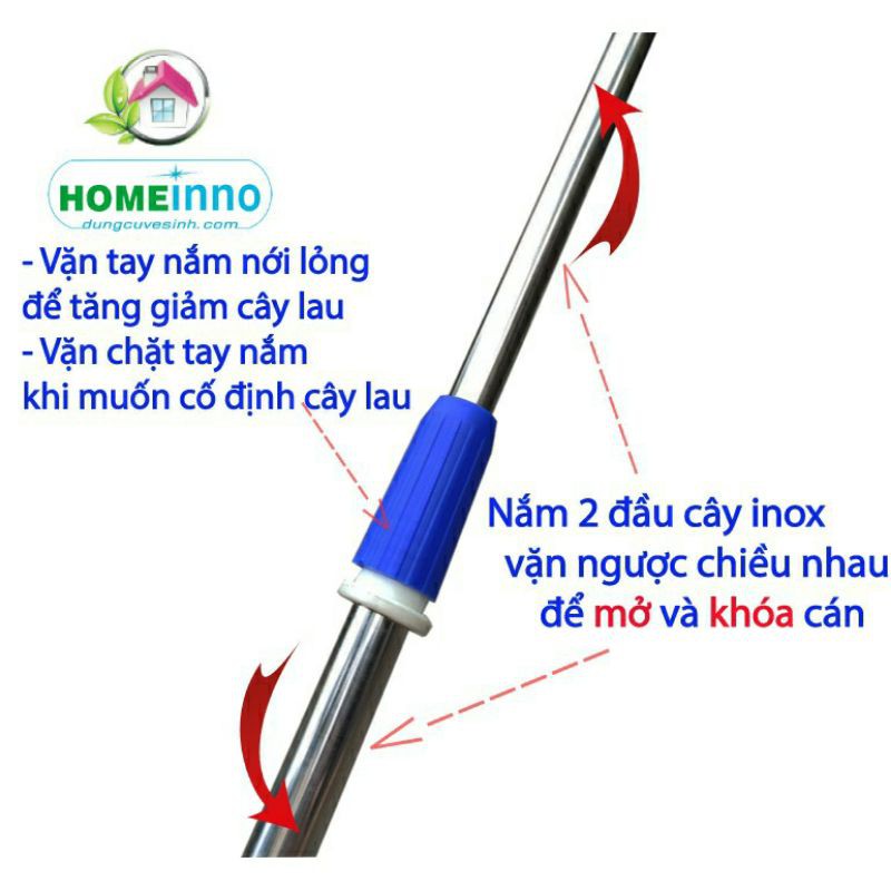 Cây Gạt, Đẩy Nước Sàn Nhà Eva Homeinno Cán Rút 80-145cm